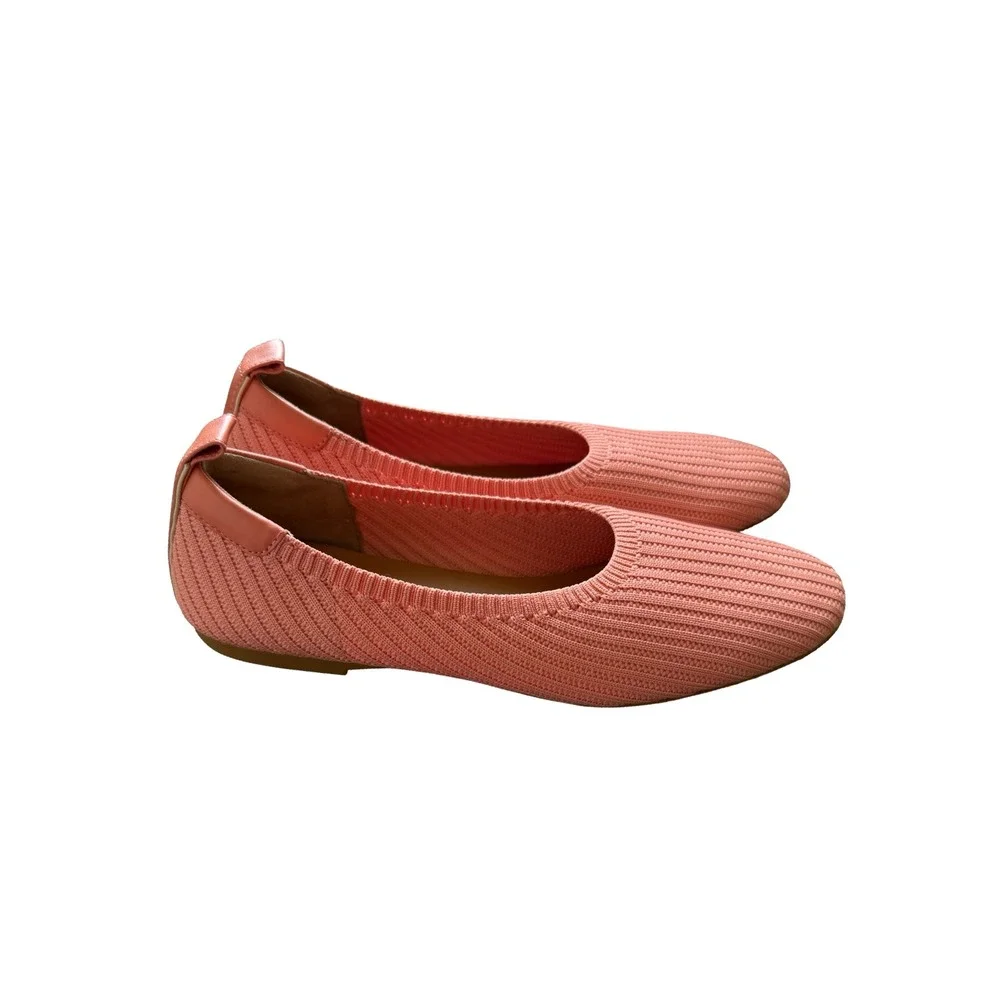 Everlane The Day Glove ReKnit Ballet Flats Pink Coral Knit Shoes Womens 9